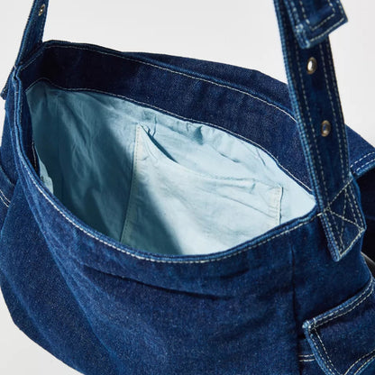 Blue Denim Messenger Bag