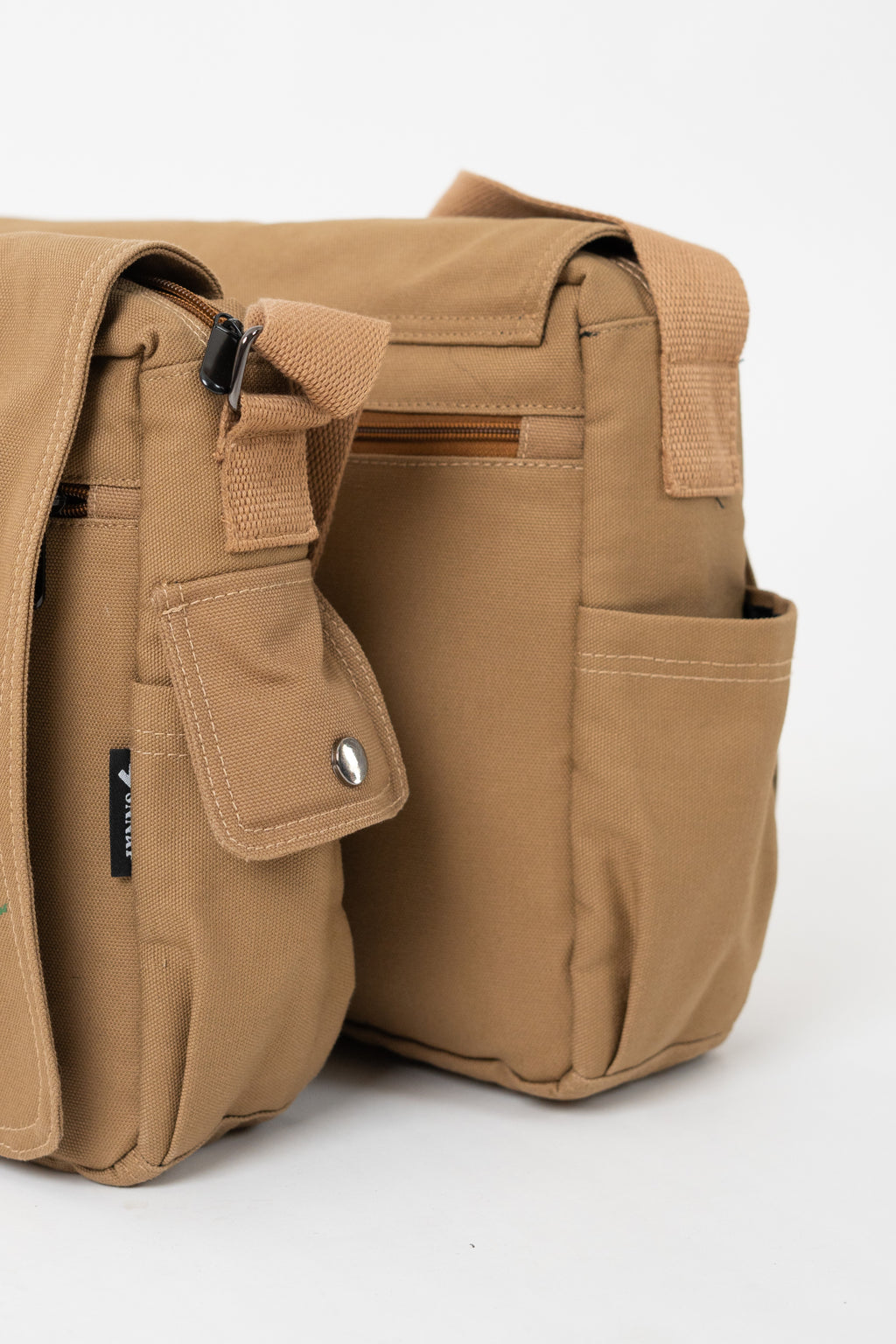 Beige Fine Run Messenger Bag