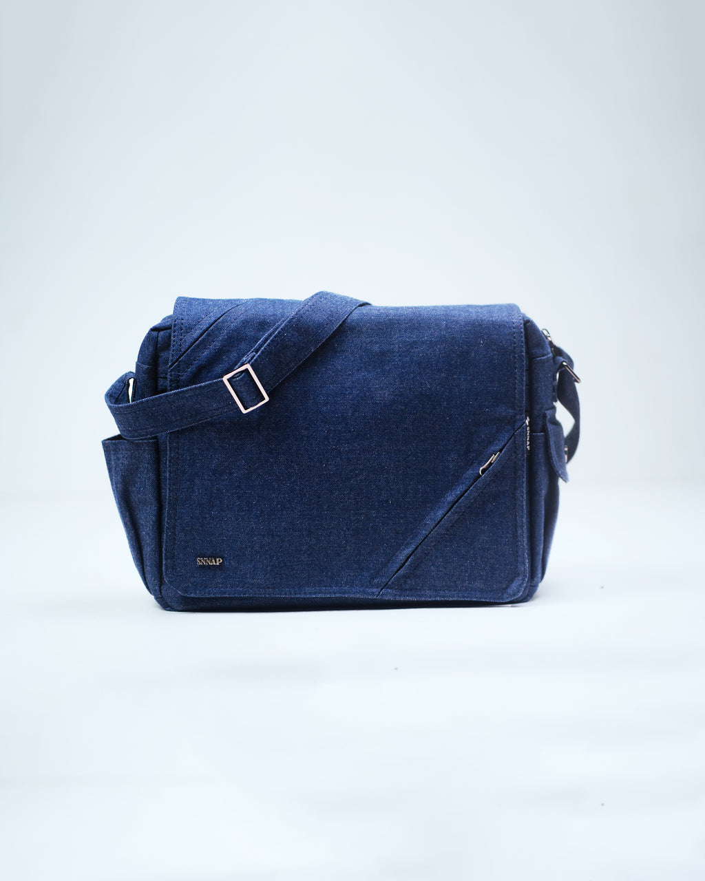 Blue Denim Fine Run Messenger Bag