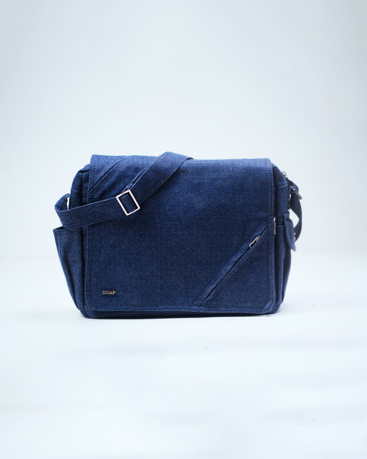 Blue Denim Fine Run Messenger Bag