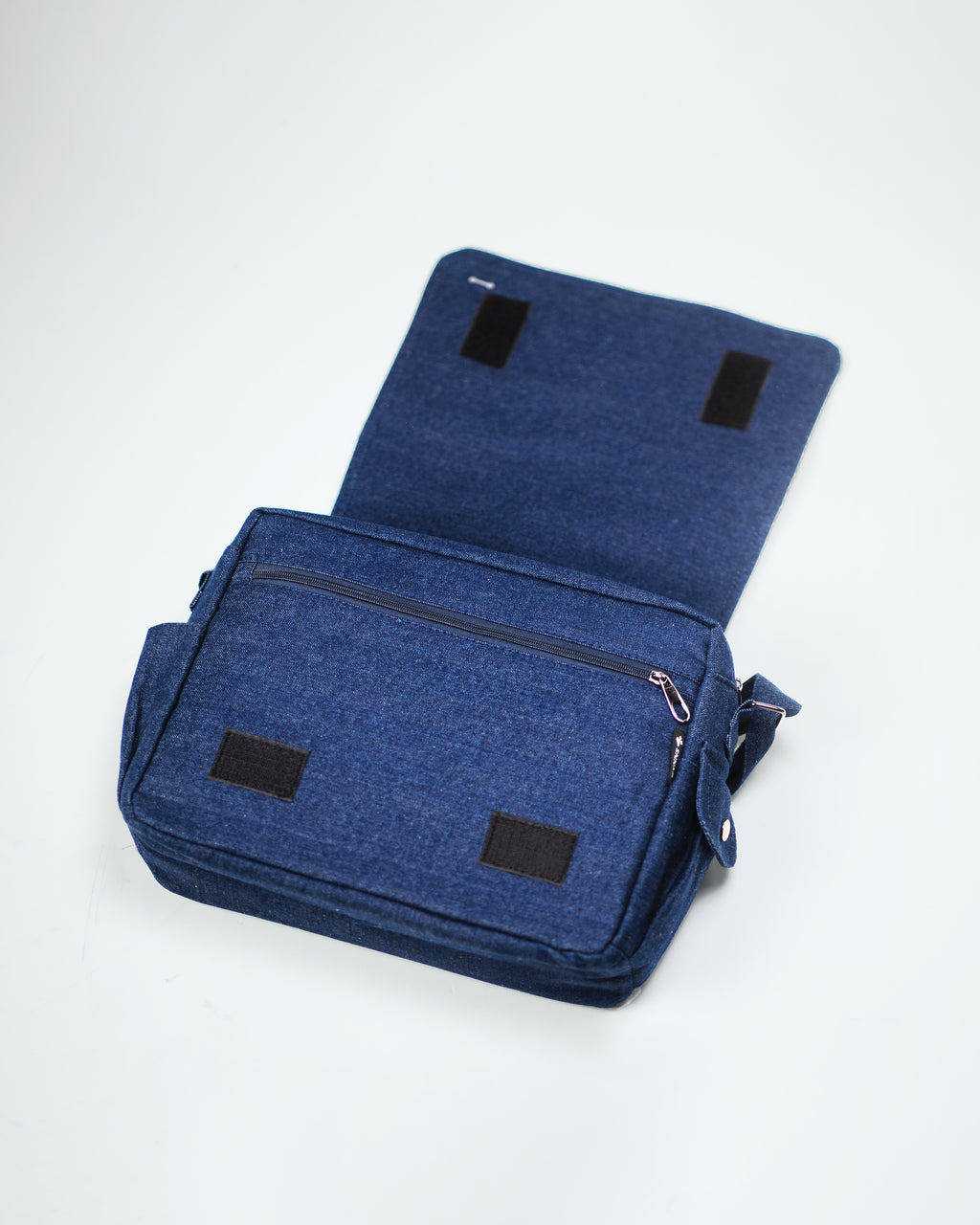 Blue Denim Fine Run Messenger Bag