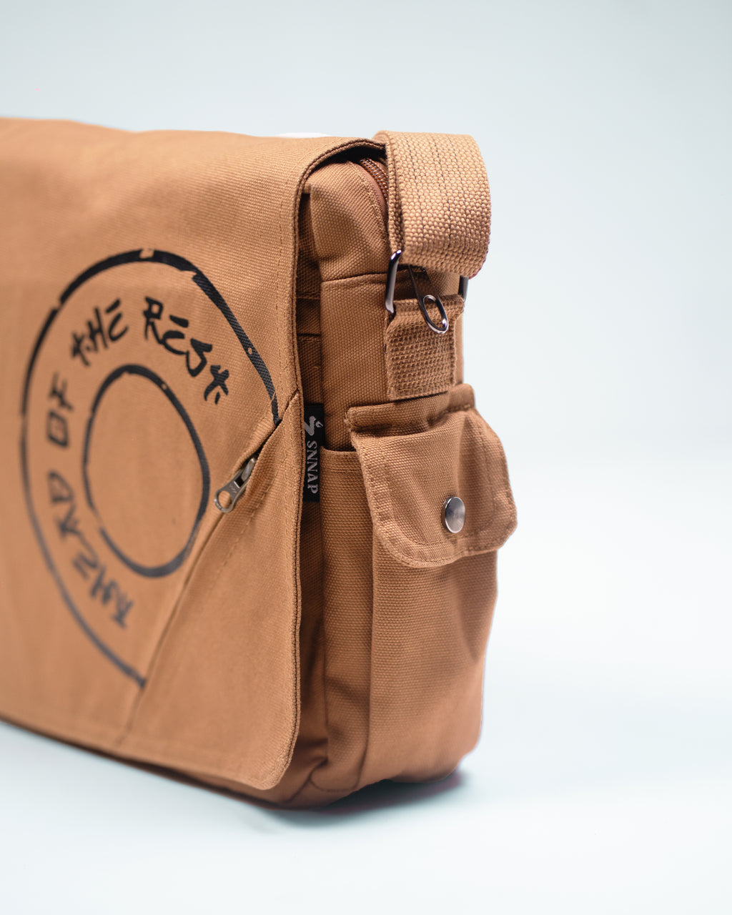 Beige Fine Run Messenger Bag
