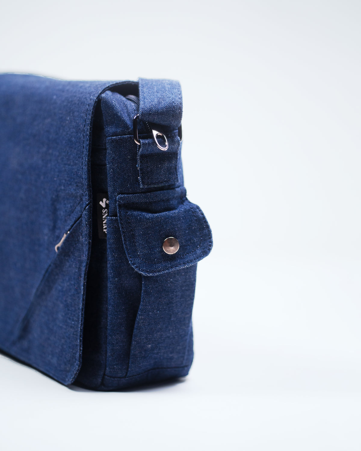 Blue Denim Fine Run Messenger Bag