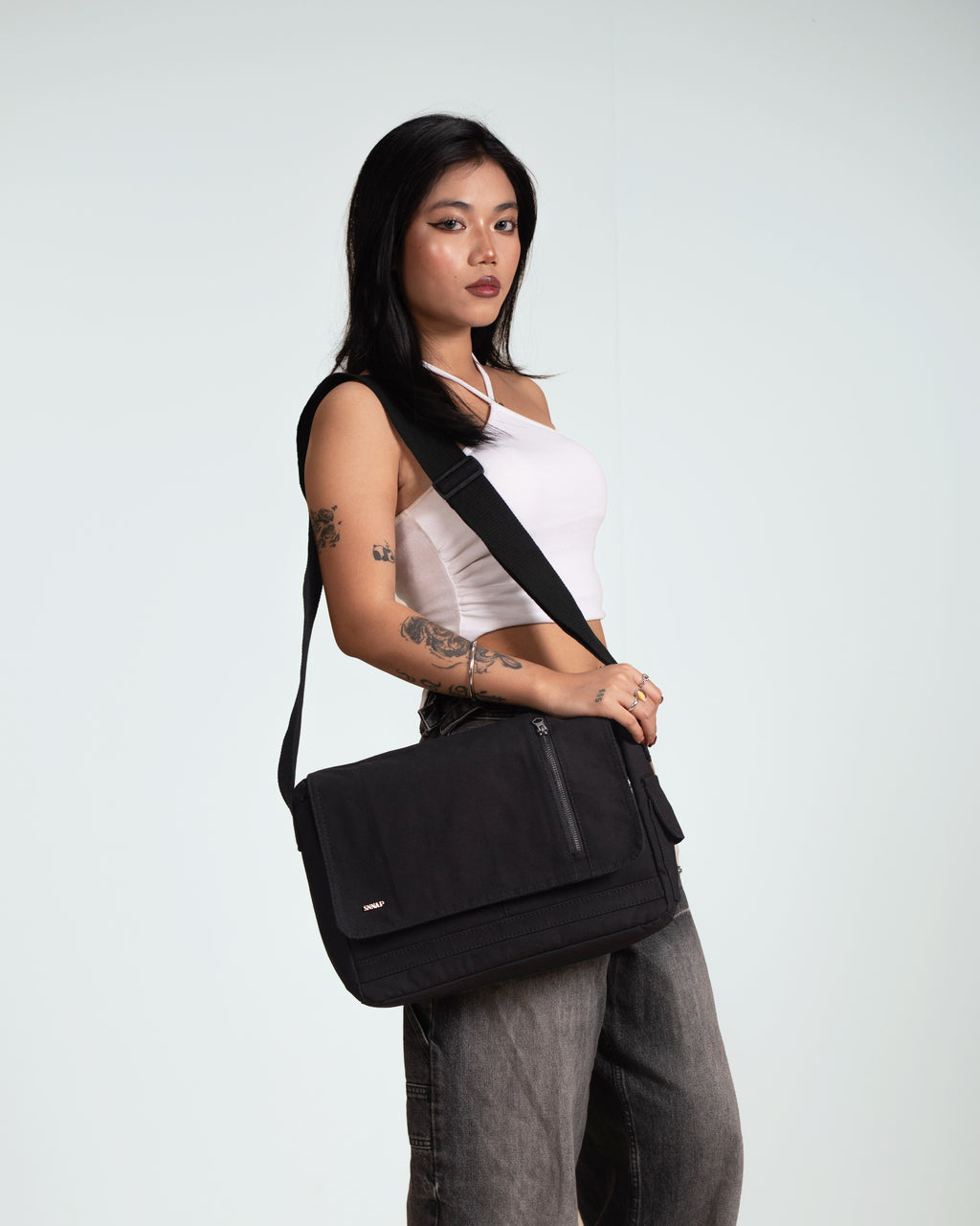 Black Off Beat Messenger Bag