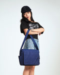 Blue Denim Fine Run Messenger Bag