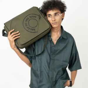 Olive Fine Run Messenger Bag